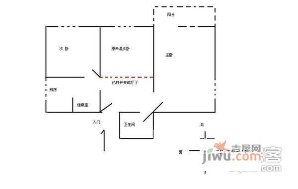 海淀南路2室1厅1卫114㎡户型图