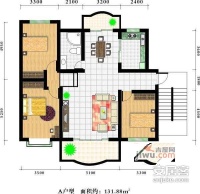 九台2000家园2室2厅1卫116㎡户型图