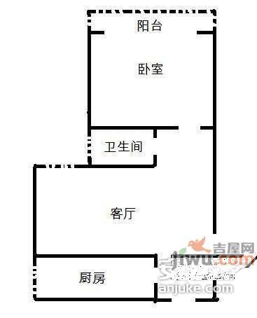 九台2000家园1室1厅1卫83㎡户型图