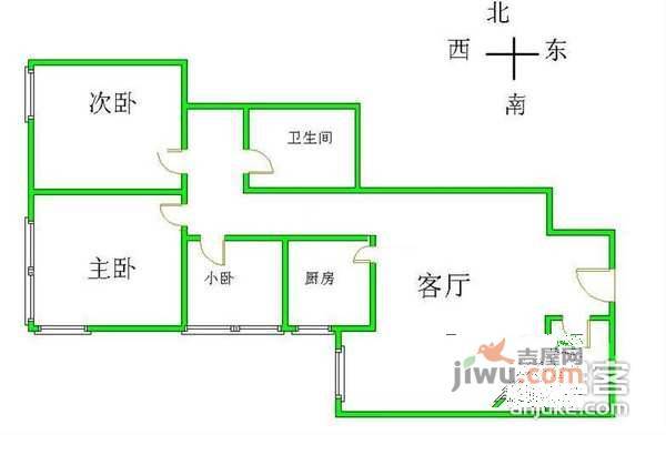 九台2000家园3室1厅2卫131㎡户型图