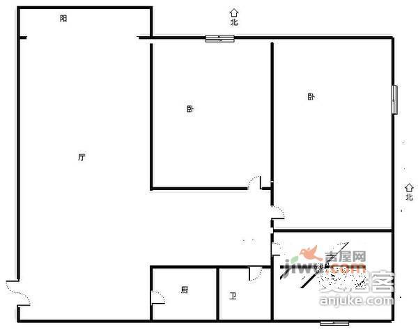 九台2000家园3室1厅1卫131㎡户型图