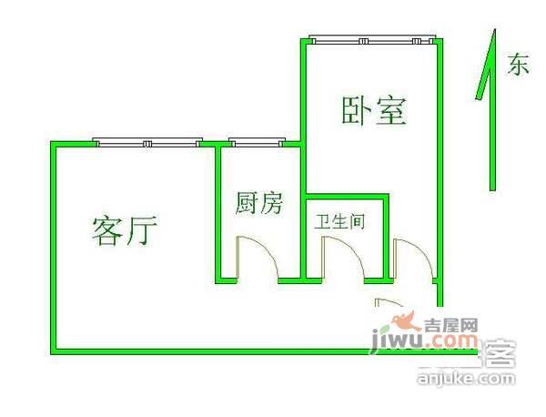 东恒时代1室1厅1卫72㎡户型图