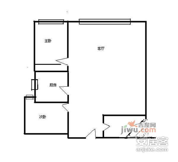 东恒时代2室1厅1卫户型图