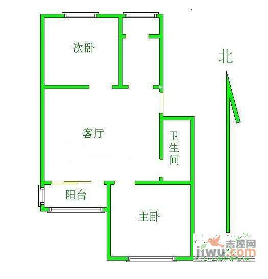 龙腾苑六区2室1厅1卫141㎡户型图