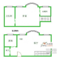 珠江绿洲家园1室1厅2卫户型图