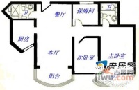 珠江绿洲家园2室1厅2卫户型图