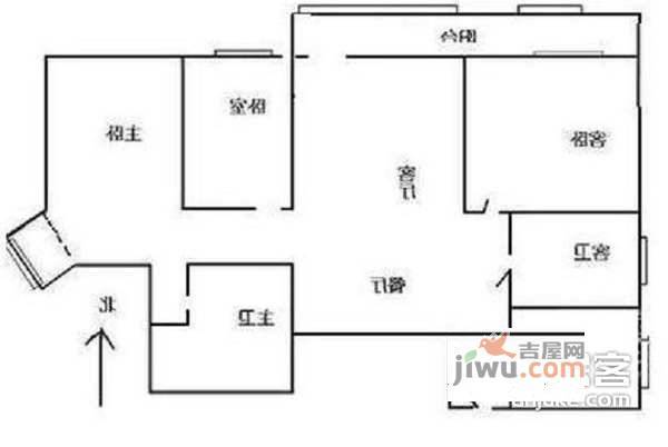 太月园3室1厅1卫152㎡户型图