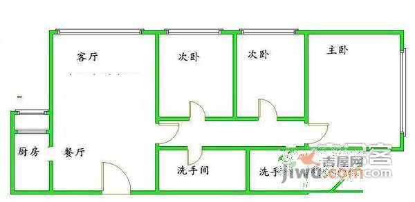 太月园3室1厅1卫152㎡户型图