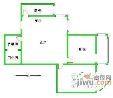 太月园2室1厅1卫98㎡户型图