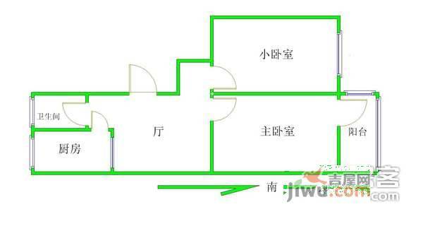 农光东里2室1厅1卫75㎡户型图