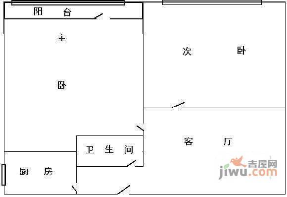 农光东里2室1厅1卫75㎡户型图