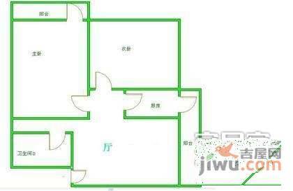 农光东里2室1厅1卫75㎡户型图