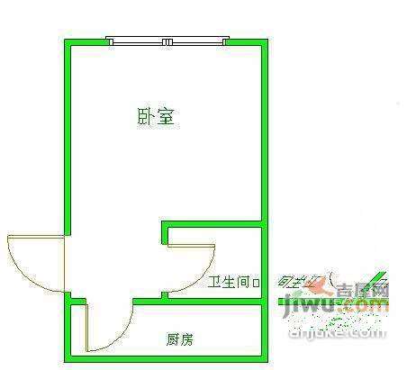 九龙花园1室0厅1卫50㎡户型图