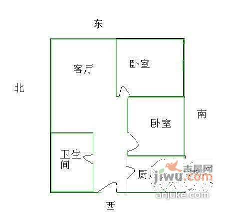 九龙花园2室1厅1卫128㎡户型图