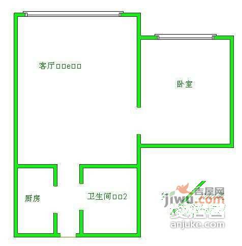 九龙花园1室1厅1卫84㎡户型图