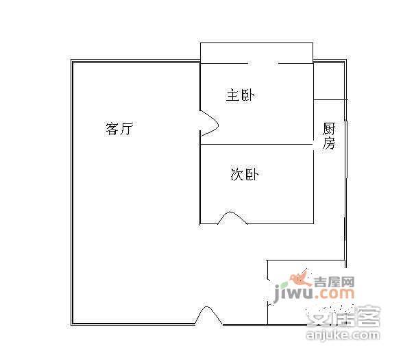 九龙花园2室1厅1卫128㎡户型图