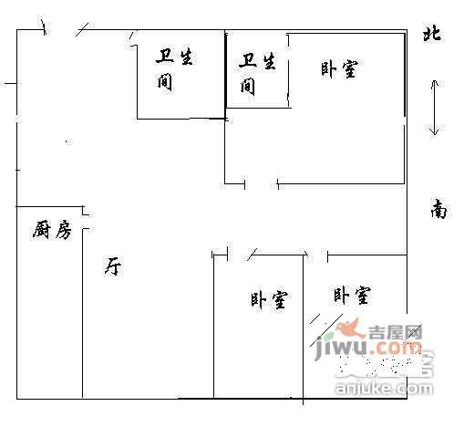 九龙花园3室2厅2卫202㎡户型图