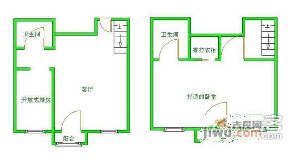 慧谷阳光2室1厅2卫89㎡户型图