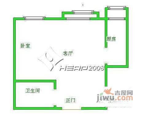 慧谷阳光1室0厅1卫54㎡户型图