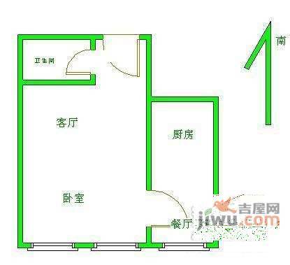 慧谷阳光1室0厅1卫54㎡户型图