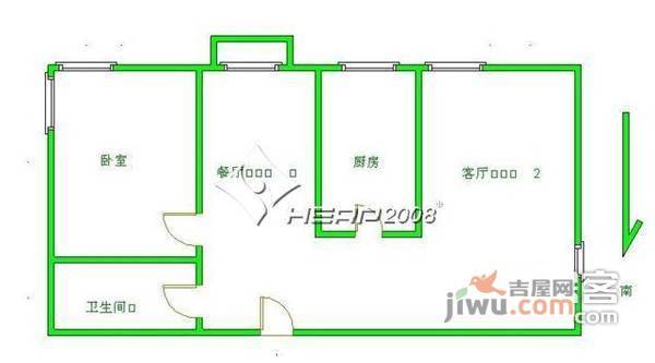 慧谷阳光1室1厅1卫80㎡户型图