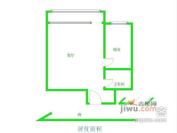 慧谷阳光1室1厅1卫80㎡户型图