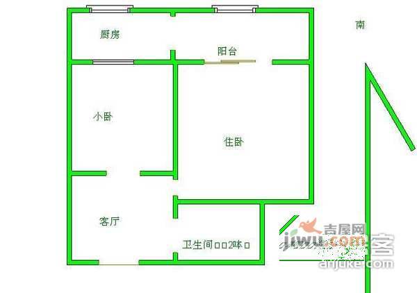 芳园里社区2室1厅1卫120㎡户型图