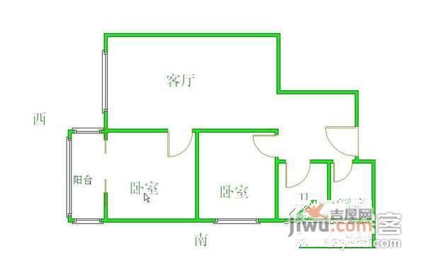 今日家园2室1厅1卫101㎡户型图