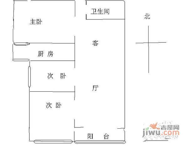 今日家园3室1厅1卫141㎡户型图