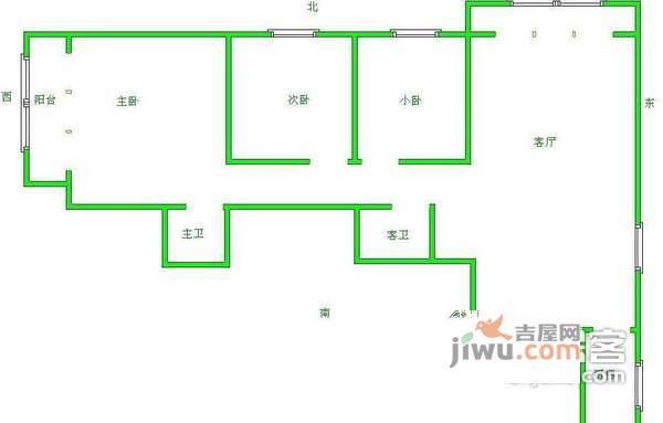 今日家园3室1厅2卫142㎡户型图