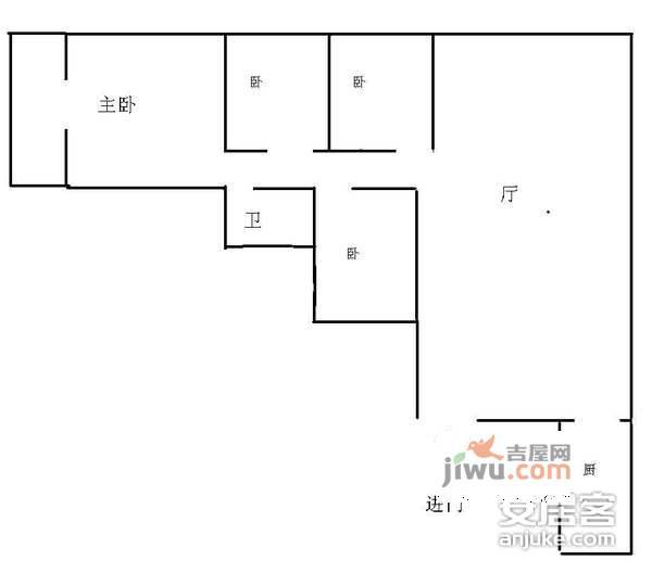 今日家园3室1厅1卫141㎡户型图