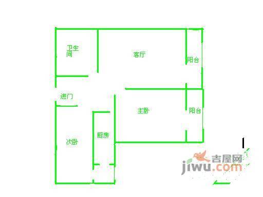 今日家园2室1厅1卫101㎡户型图