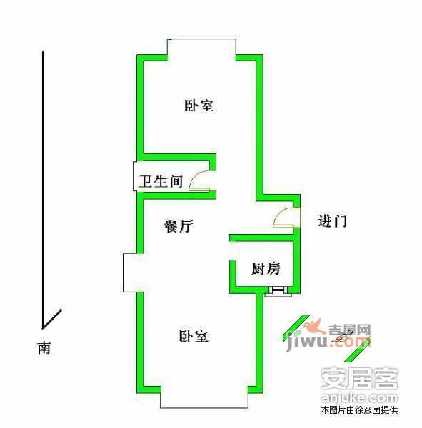 上元君庭1室1厅1卫77㎡户型图