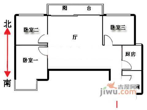 交东小区3室1厅1卫109㎡户型图