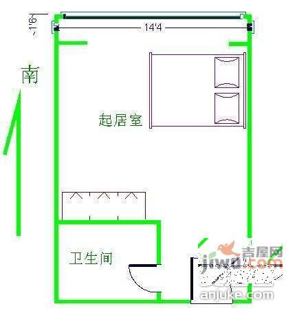 兴隆都市馨园1室0厅1卫31㎡户型图