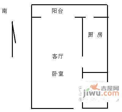 天鑫家园1室0厅1卫45㎡户型图