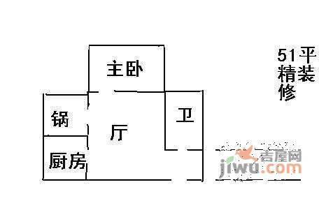 天鑫家园1室1厅1卫62㎡户型图