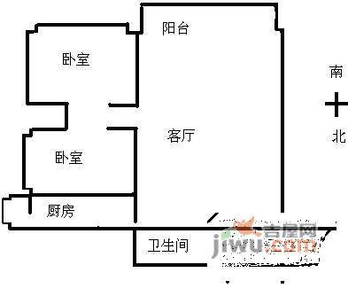 天鑫家园2室1厅1卫90㎡户型图