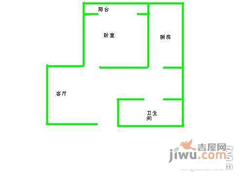 天鑫家园1室1厅1卫62㎡户型图