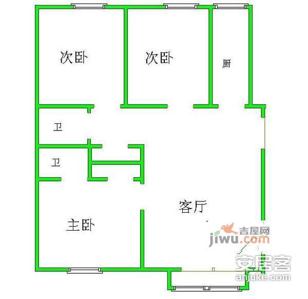 枫丹丽舍3室2厅2卫200㎡户型图