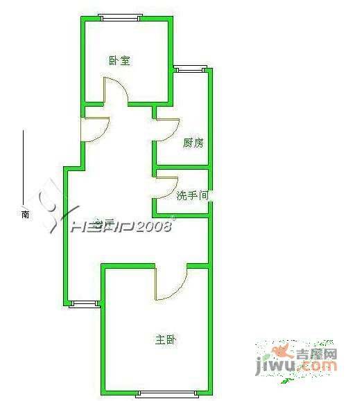 利泽西园2室1厅1卫126㎡户型图