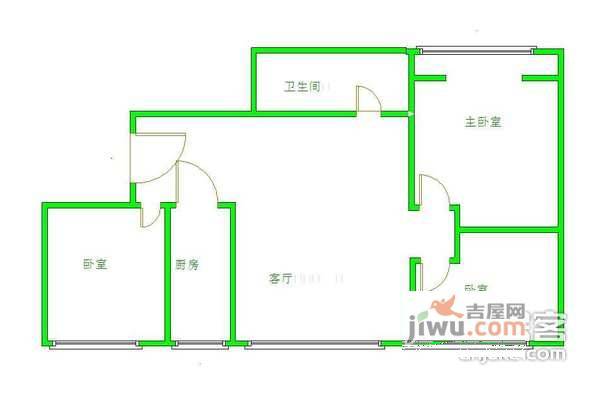 利泽西园3室2厅1卫110㎡户型图