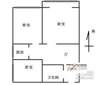 普惠南里3室1厅1卫85㎡户型图