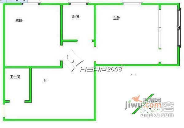 普惠南里2室1厅1卫89㎡户型图