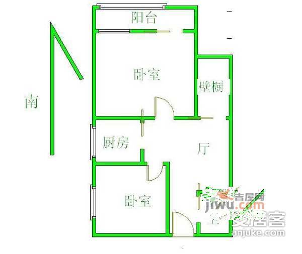 普惠南里2室1厅1卫89㎡户型图