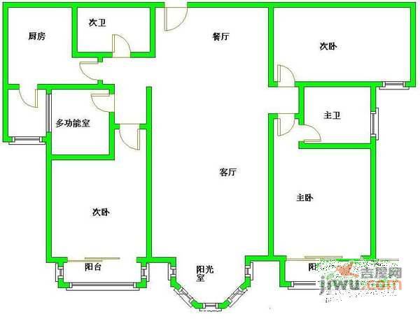 珠江罗马嘉园4室2厅2卫188㎡户型图