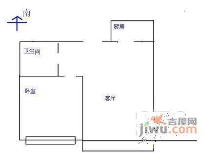 潘家园东里1室1厅1卫71㎡户型图