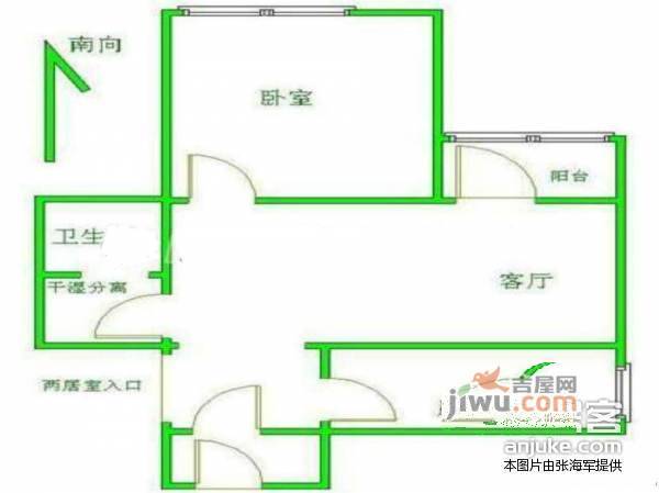 潘家园东里1室1厅1卫71㎡户型图