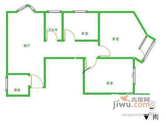 潘家园东里3室1厅1卫105㎡户型图