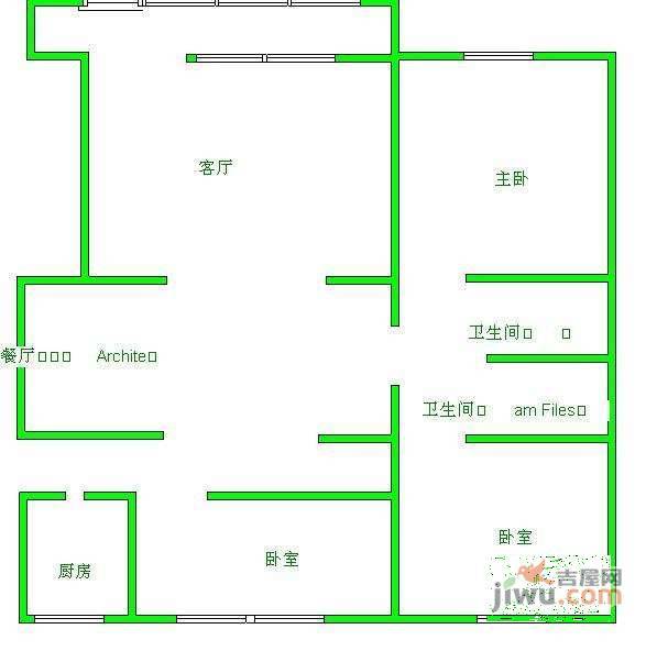 枣园小区3室2厅2卫200㎡户型图